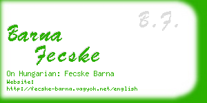 barna fecske business card